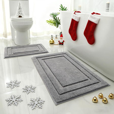 Bathroom Rugs Sets 2 Piece, Super Soft and Absorbent Non Slip Microfiber Machine