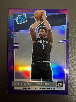 2020-21 Optic Anthony Edwards #151 Rated Rookie Purple Prizm RC Timberwolves