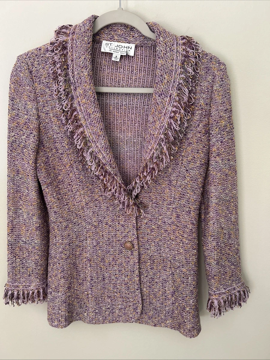 80s MARIE GRAY St.John ニットジャケット ビジューUSA製 ST JOHN Knits Marie Gray Indiana Women's Suits & Blazers for sale