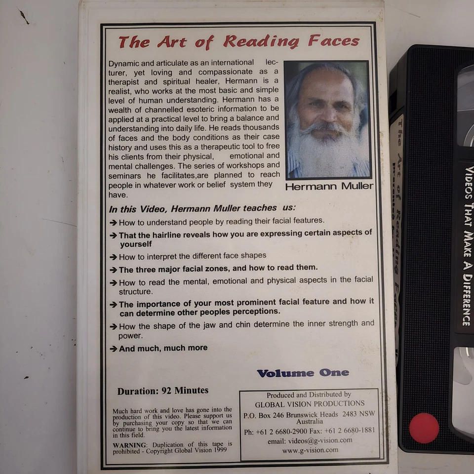 The Art Of Reading Faces x5 VHS Set By Herman Muller Psychosomatic Esoteric RARE - Image 4 of 4