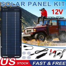 12V Solar Panel 30W Trickle Charger Battery Charger Kit Maintainer Boat Car RV