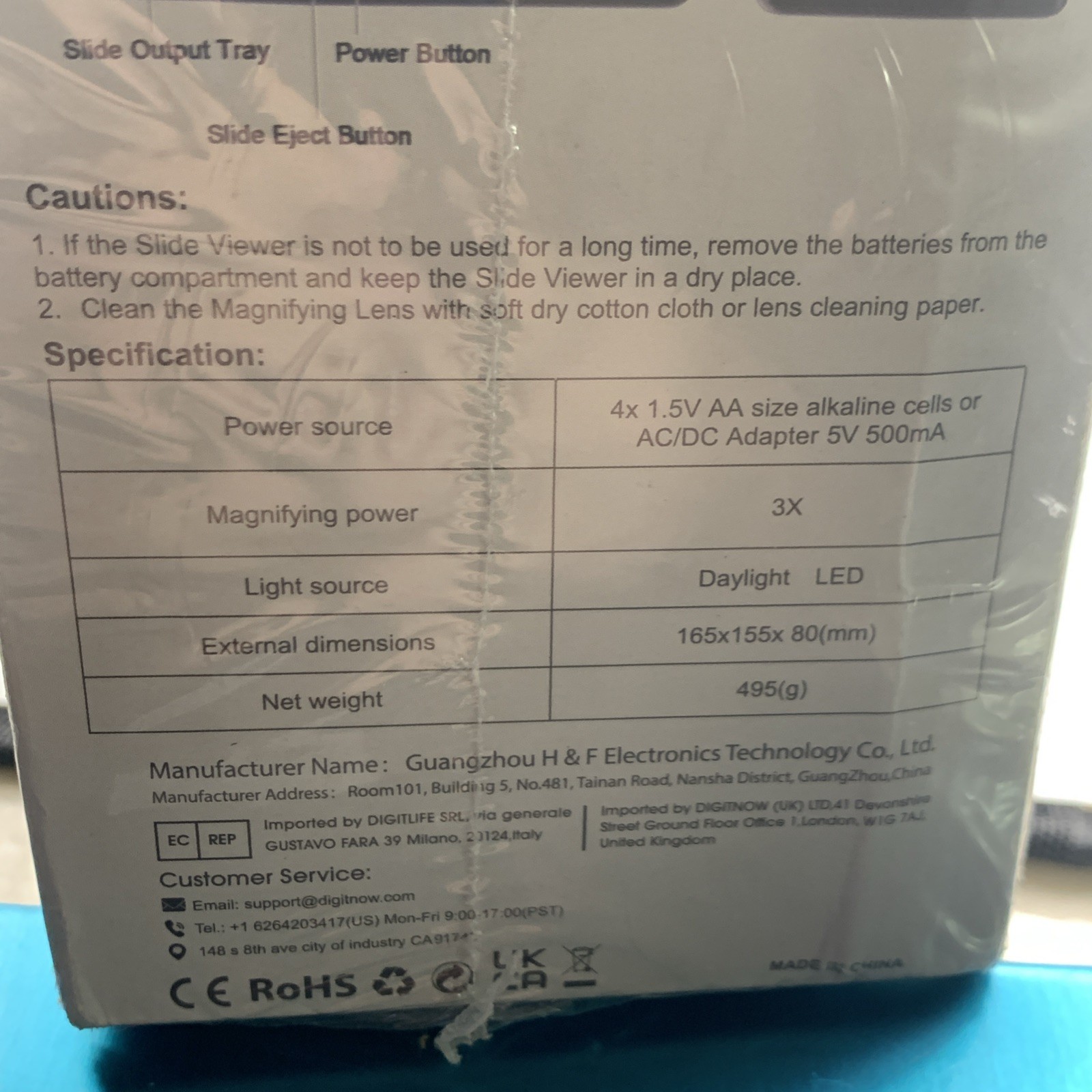 Rybozen 35mm Slide Viewer LED Daylight 3X Magnification AA Battery Powered Desk 