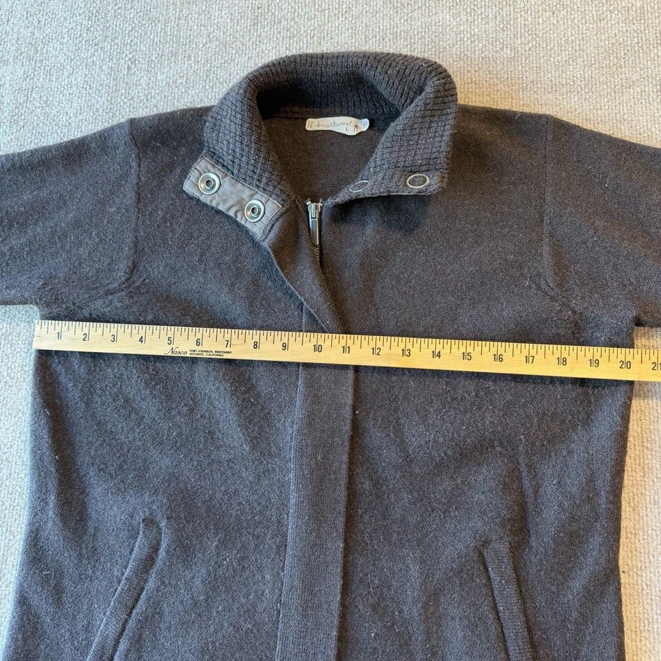 SmartWool Size Large Black 100% Merino Wool Full Zip Mock Neck Sweater - Image 4 of 4