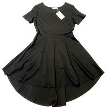 Classic Little Black Dress Hi Low Fit n Flare Size Large Reoria Timeless Basics