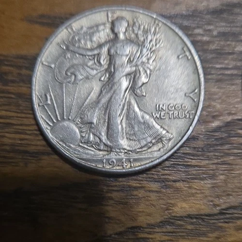 1941 D Walking Liberty Half Dollar US Coin Circulated XF