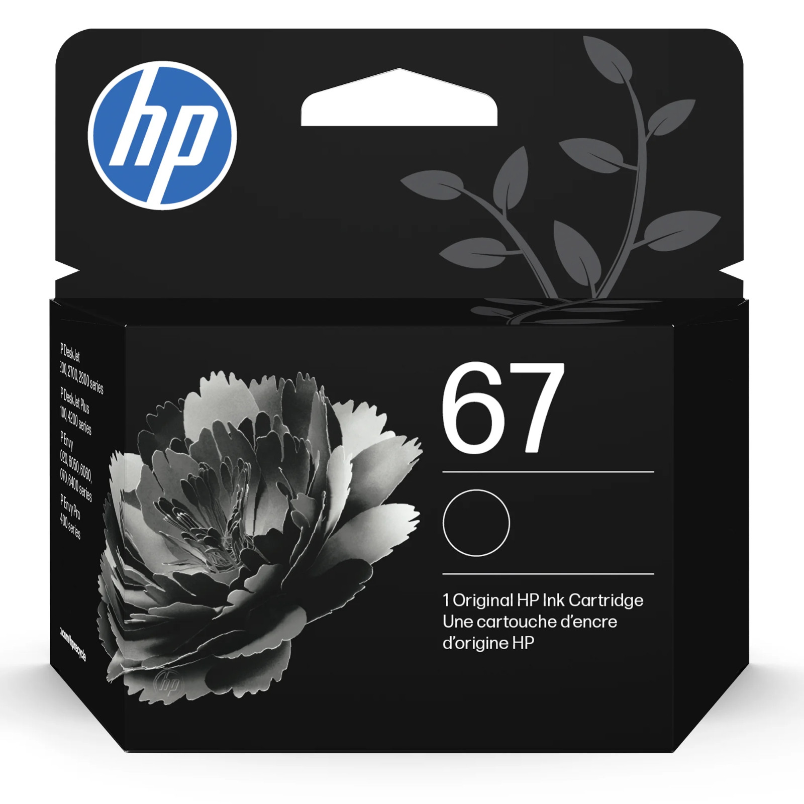 HP 67 Black Original Ink Cartridge, Expiration: 2027