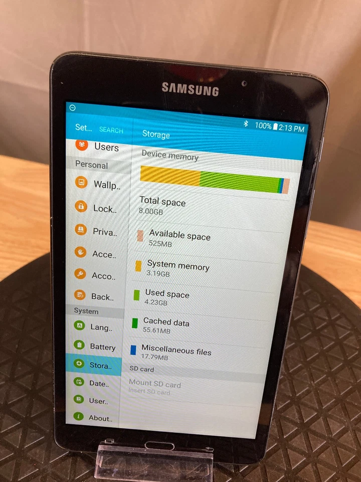 Samsung Galaxy Tab A 8GB card 7" screen SM-T280 黑色 WiFi 蓝牙 平板电脑 — 第 2/4 张图片