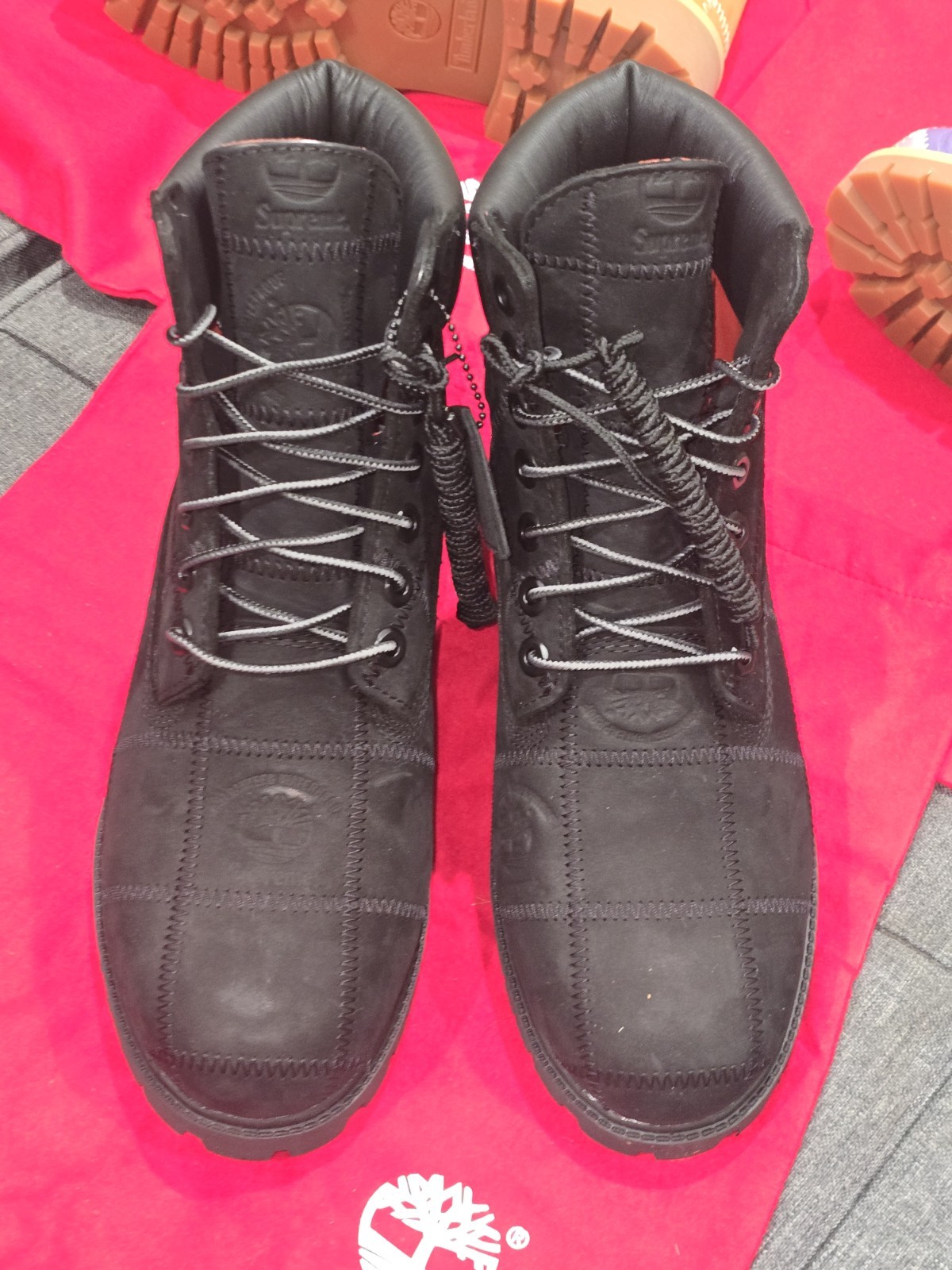 Supreme × Timberland Patchwork 6 Inch Premium Boot Black Size 8M In Hand image 7