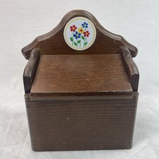 Vintage Wooden Recipe Card Box Wall Mount Cou...