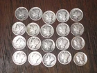 1918-1943 TWENTY (20)  .90 SILVER MECURY DIMES 10c US COINS ~ @NO R. & .99c!!!