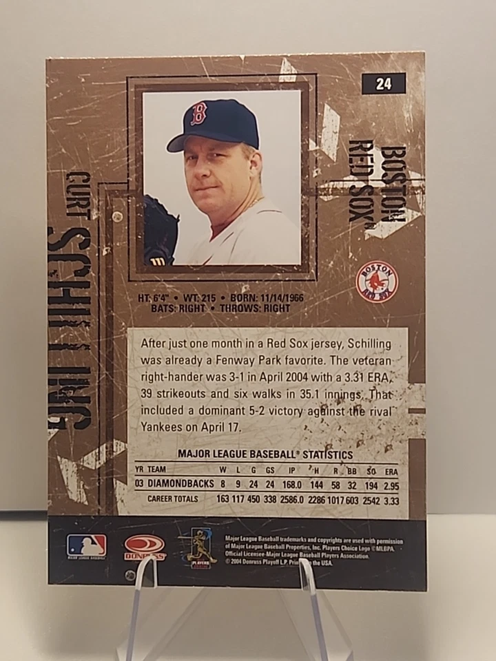 2004 Donruss Leather & Lumber - Curt Schilling #24 Boston Red Sox - Image 2 of 2