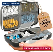 Travel Pill Organizer - Airtight Medicine Case for Traveling Portable Pharmacy B