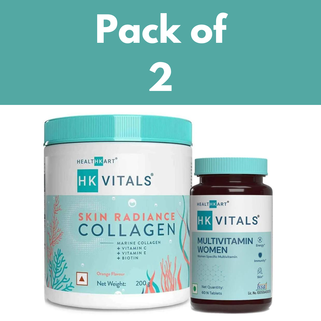 HK Vitals Multivitamin Women & Skin Radiance Collagen for Healthy Skin, Hair