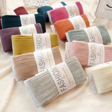 Yarn Knitted Footed Tights Woolen Winter Stretch Stockings Pantyhose  Women