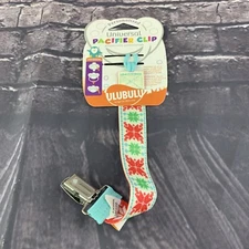 Ulubulu Universal Pacifier Clip Pointsettia Design Personalize Christmas