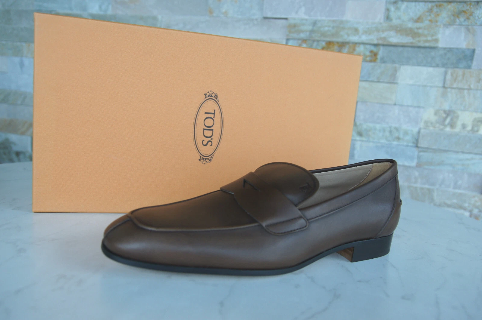 TOD’S Tod's Moafers 40 5 6 5 scarpe basse slipper scarpe marrone scuro nuove ex Prezzo consigliato 360 €