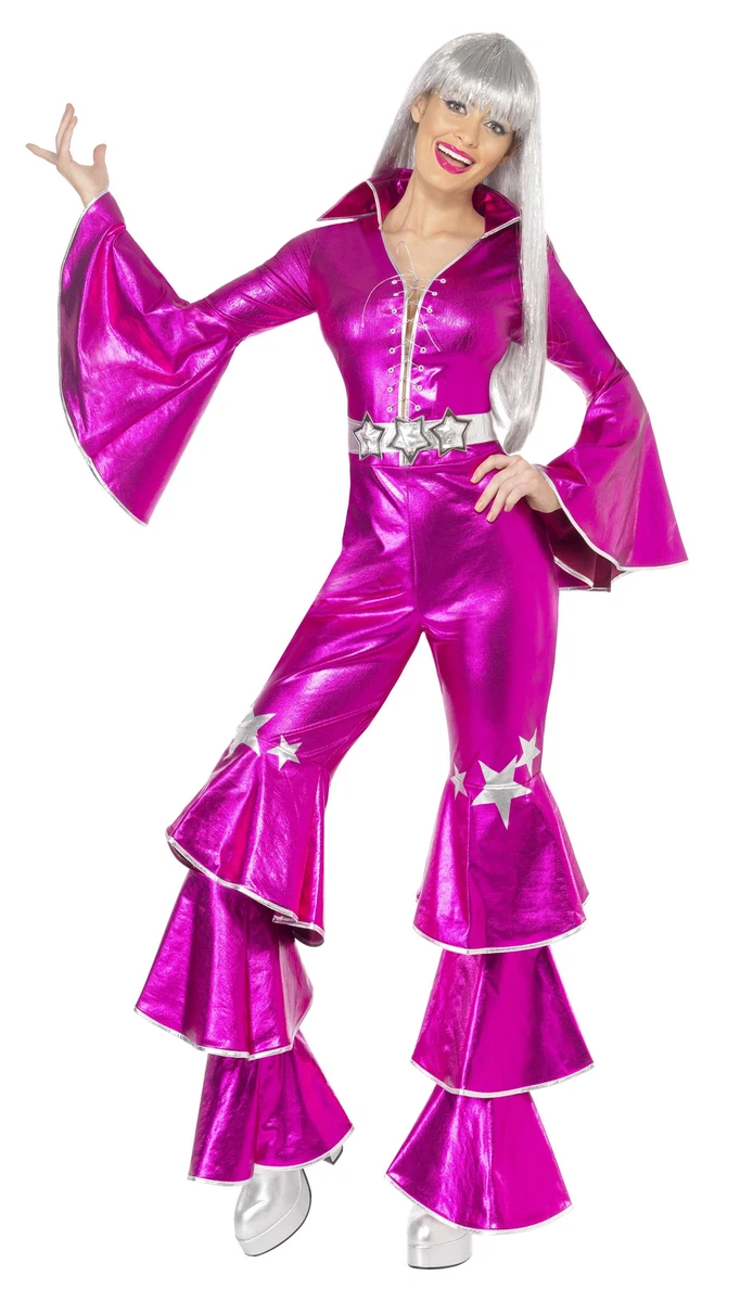 70s Pink Dancing Queen Costume Music Waterloo Mamma Mia Adult