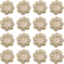 10x Hand Crochet Lace Applique Flower Sew On Patch Embellishments DIY Craft 1.6"