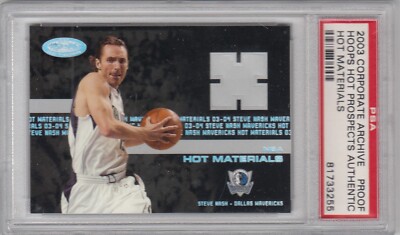 2003-04 Steve Nash Hot Prospects Materials Foil Corporate TEST PROOF Jersey PSA