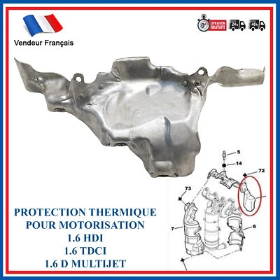 BOUCLIER THERMIQUE ECHAPPEMENT PREVU POUR FIAT SCUDO 1.6 D MULTIJET 9661522880 - Photo 1/4