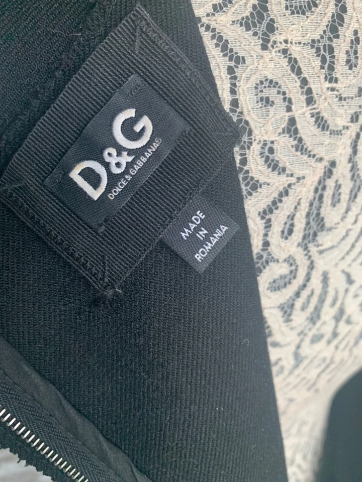 Mini Vestido Vaina Dolce & Gabbana D&G Negro Corto Lana Sin Mangas Pequeño IT38/2-4 Foto 3 de 4