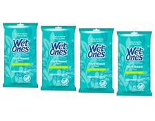 Wet Ones Plant Based Fiber Hypoallergenic Hand Wipes, 20 Count - Pack of 4