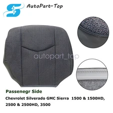 Fits 2003 2004-2007 GMC Sierra 1500 2500 Passenger Cloth Bottom Seat Cover Gray