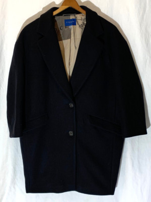 Strenesse Blue Womens Wool Trench Over Pea Coat Black Size 4