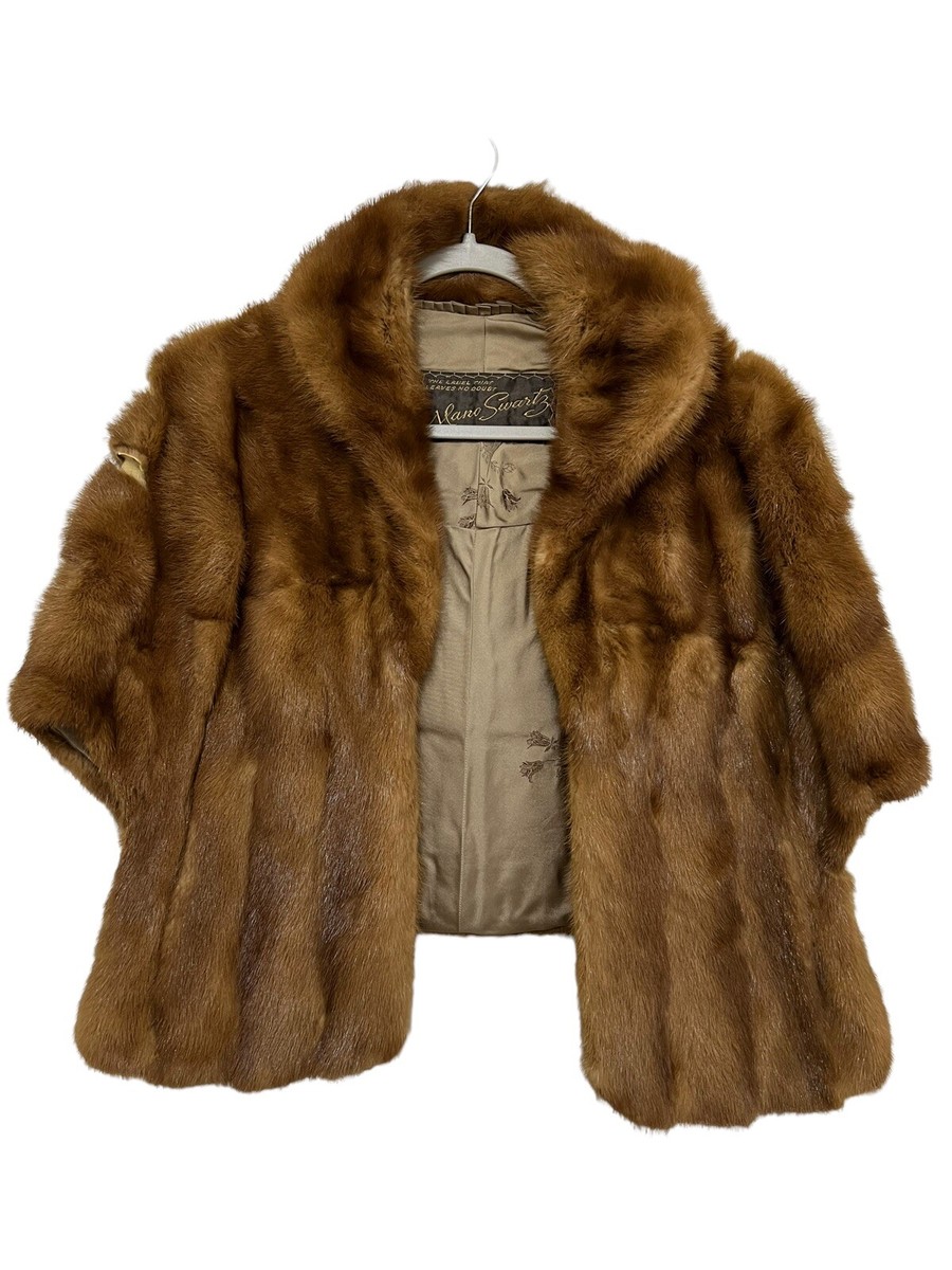 60s Vintage Mano Swartz Genuine Mink Fur Stole Cape FLAWED | eBay