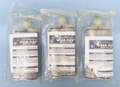 LAWSON PRODUCTS (3) Lawson Rubber Conveyor Belt repair Wear-Flex Quick-Mix 3500 EG57573502