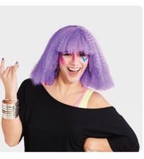 Hyde Eek Adult Geometric Waves Purple Wig One size Halloween Dress Up Costume