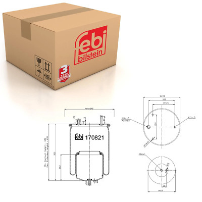 Rear Air Spring Inc Steel Piston Fits Volvo Commercial OE 22058741 Febi ...