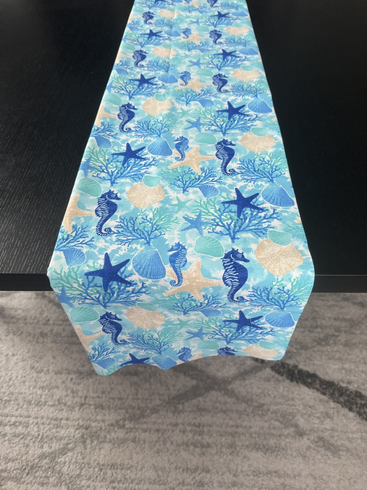 TABLE RUNNER Turquoise Sea Life Ocean Beach Kitchen or Bedroom Dresser Scarf RV