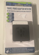 PROTEGE Travel Power Adaptor With USB Inc Multiple AC Adapters New Free Shipping