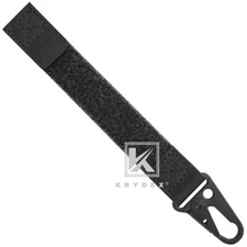 KRYDEX Tactical Hook Strap Clip Keychain Carabiner for MOLLE Belt / Vest Black