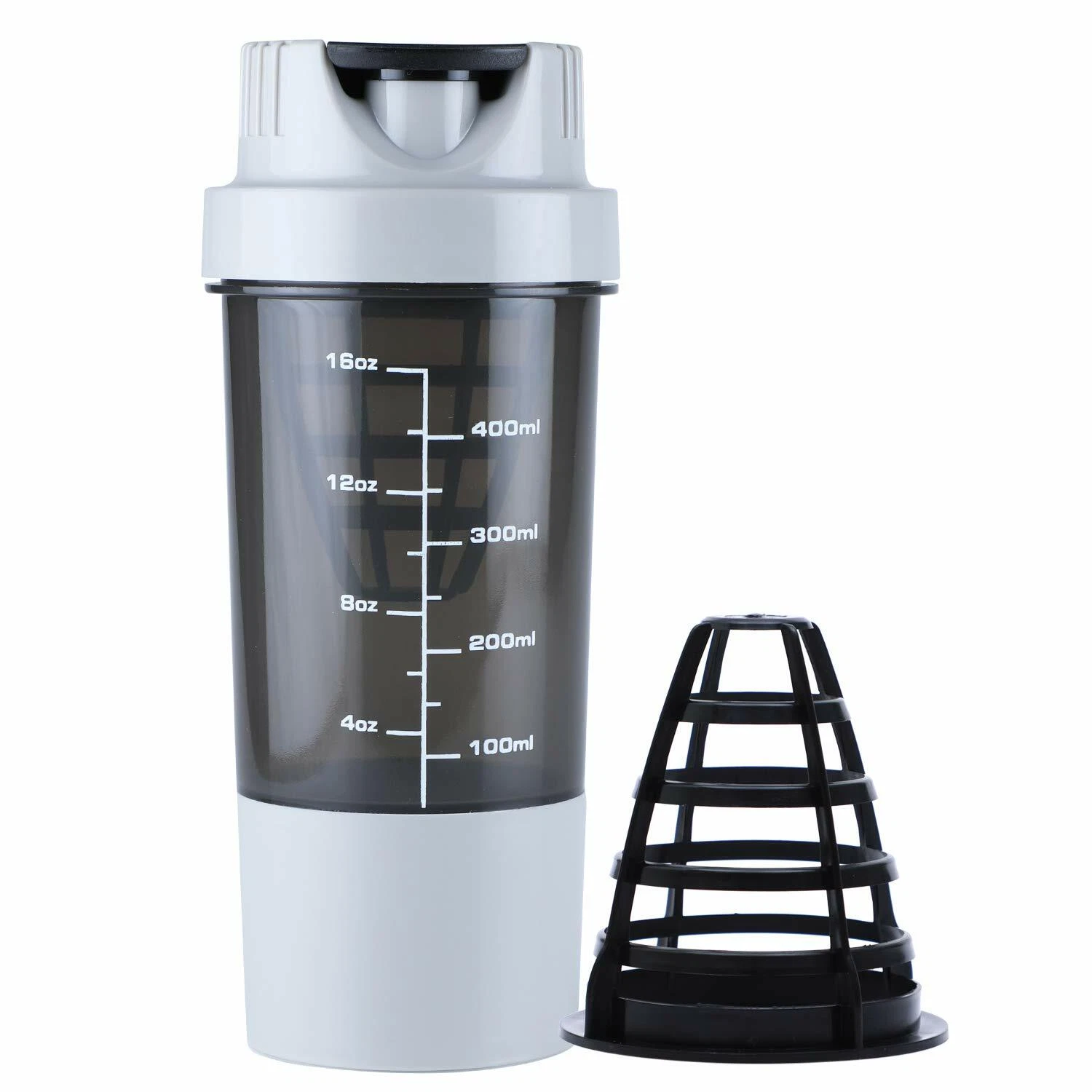 By Global International Shake Protein Shaker Sports Bottle 500 ml (Grey).
