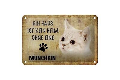 Blechschild 18 x 12 cm Katzen Schild: Munchkin Katze
