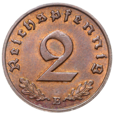 German Third Reich coin 2 Reichspfennig 1937 E uncirculated UNC | eBay