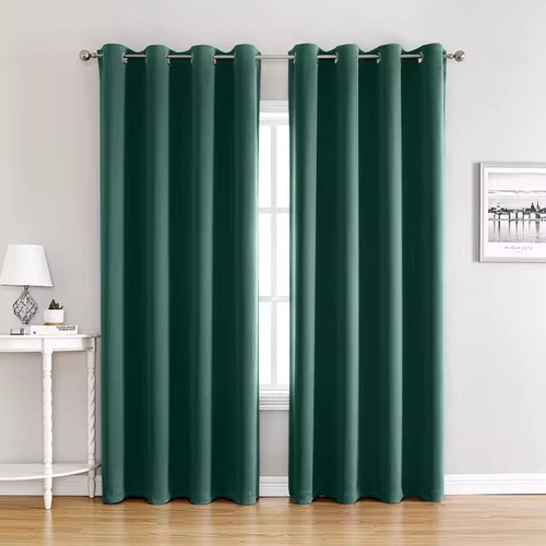 2X Blockout Curtains Thermal Bedroom 100% Blackout Curtains Fabric Pair Eyelet - Picture 20 of 36