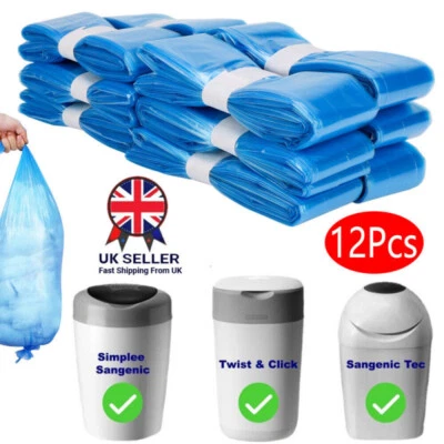 1-12X Nappy Bin Refills Nappy Disposal Bags Suitable for Angelcare Tommee Tippee