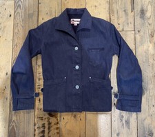 Lybro Cabourn Woman Jacket Denim 1940s Shawl Collar Unique Sample Vtg Navy