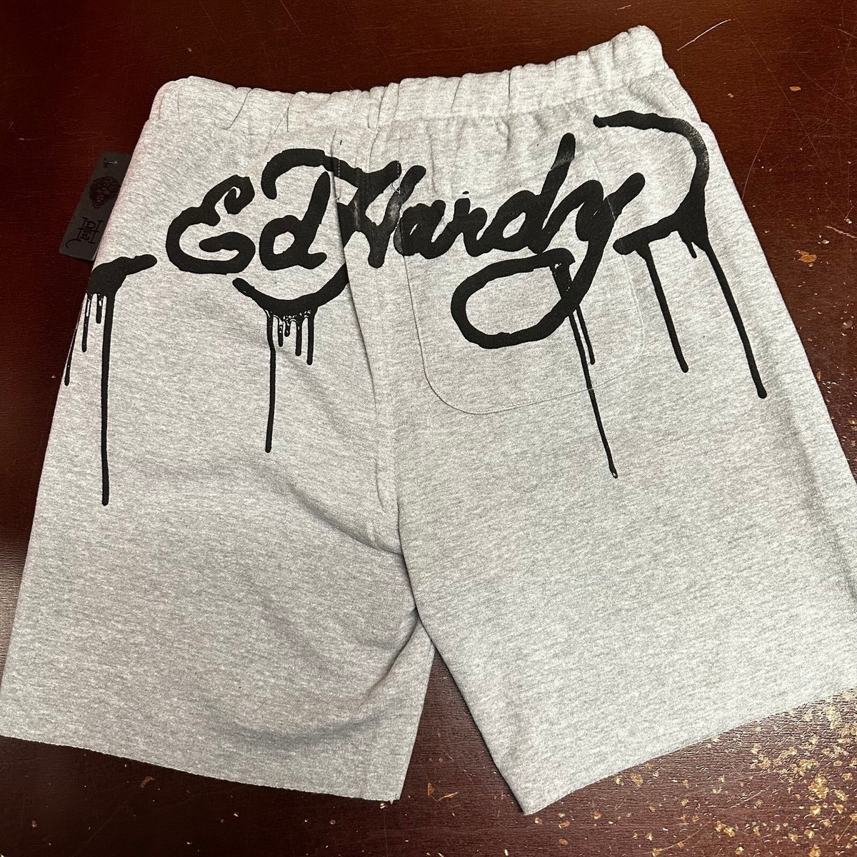 Ed Hardy Mens Gray Heather Elastic Waist Pockets Comfort