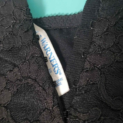 Vtg Warner's Corset Top Black Lace Panties Sz Med - Picture 4 of 9