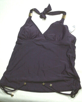 Jaclyn Smith Mix/Match Swim Piece, Tankini Top, Purple, Missy Sizes, NWT 