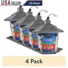 4 Pack Recycled Hopper Wild Bird Feeder Easy Fill Chew Proof Fresh Seed New