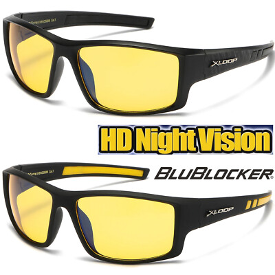 XLOOP SPORT NIGHT DRIVING VISION SUNGLASSES YELLOW HIGH DEFINITION GLASSES