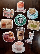 STICKERS x 10 COFFEE Large Vinyl Shop Stickers CO1