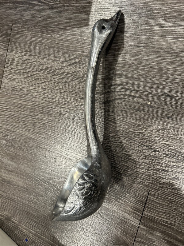 Vtg Arthur Court Goose / Duck Ladle - Large 12" Solid Aluminum 1970s