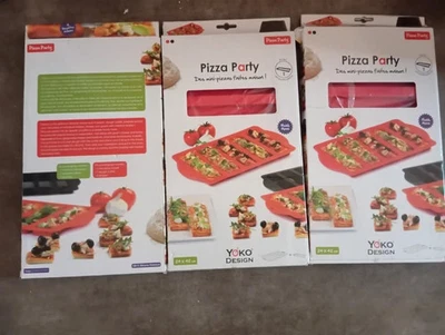 Lot de 3 moules silicone à pizza (ou autre ) à 5 compartiments - Photo 1/3