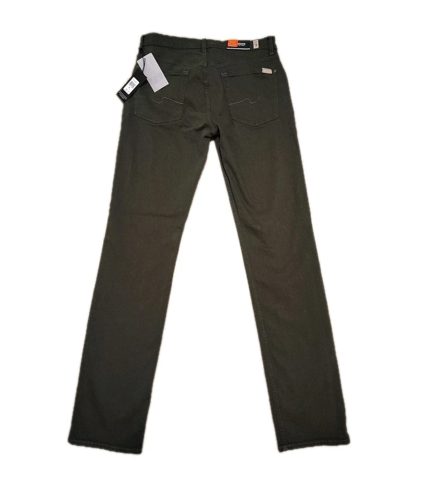 7 Для всего человечества мужской Slimmy джинсы размер 33 тонкий прямые штанины зеленый джинсовой ткани брюки  - Изображение 2 из 4